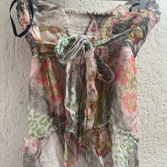 Bebe Multicolor Strapless silk top - Picture 4 of 10